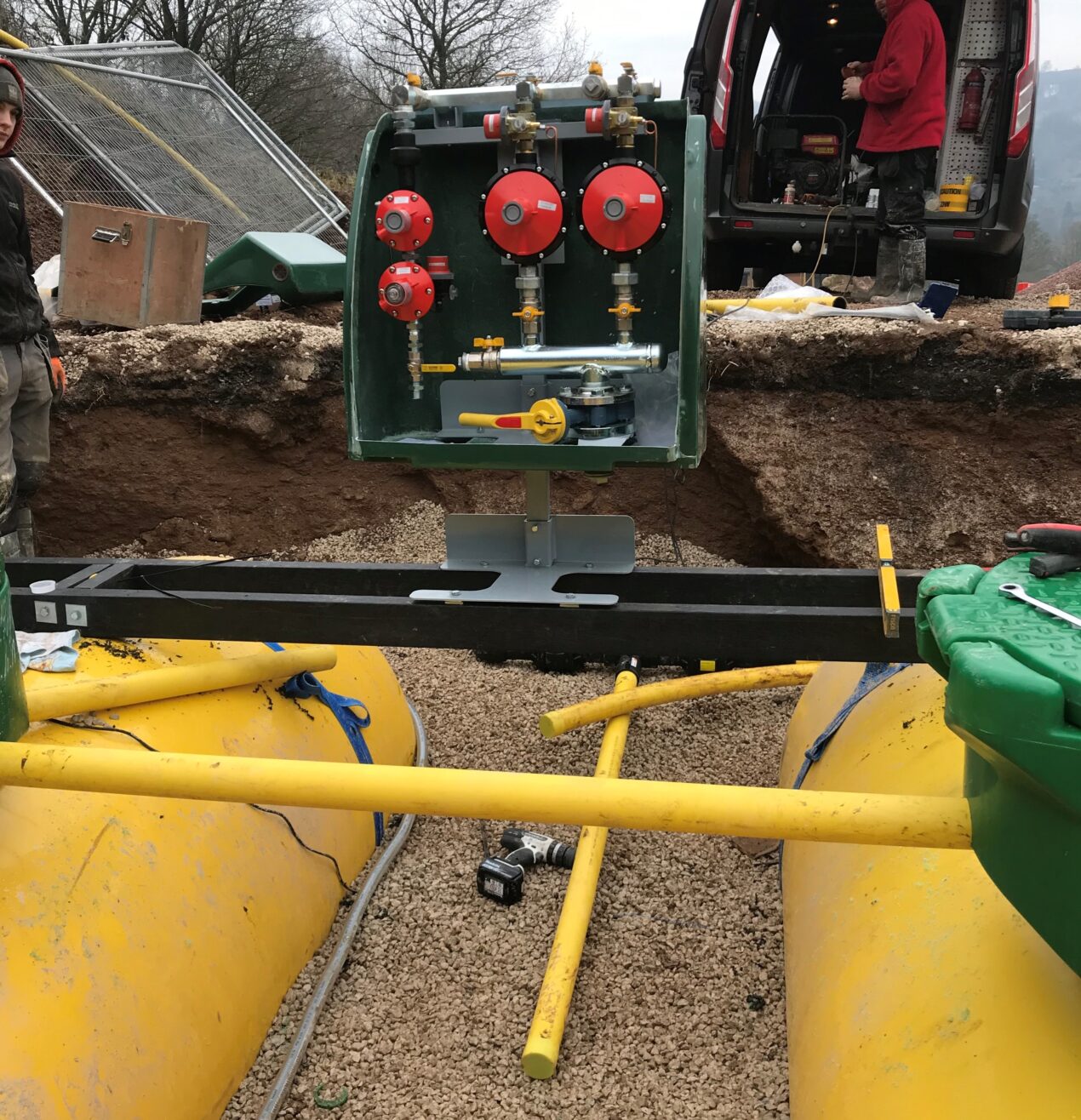 Gas pipes underground