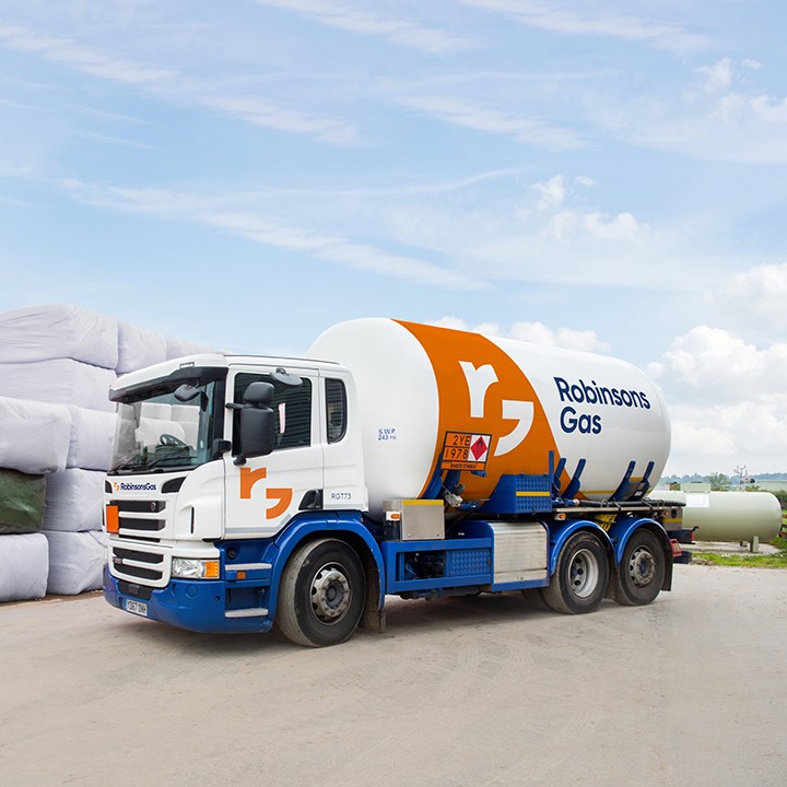 Robinsons Gas truck delivering in Buckinghamshire