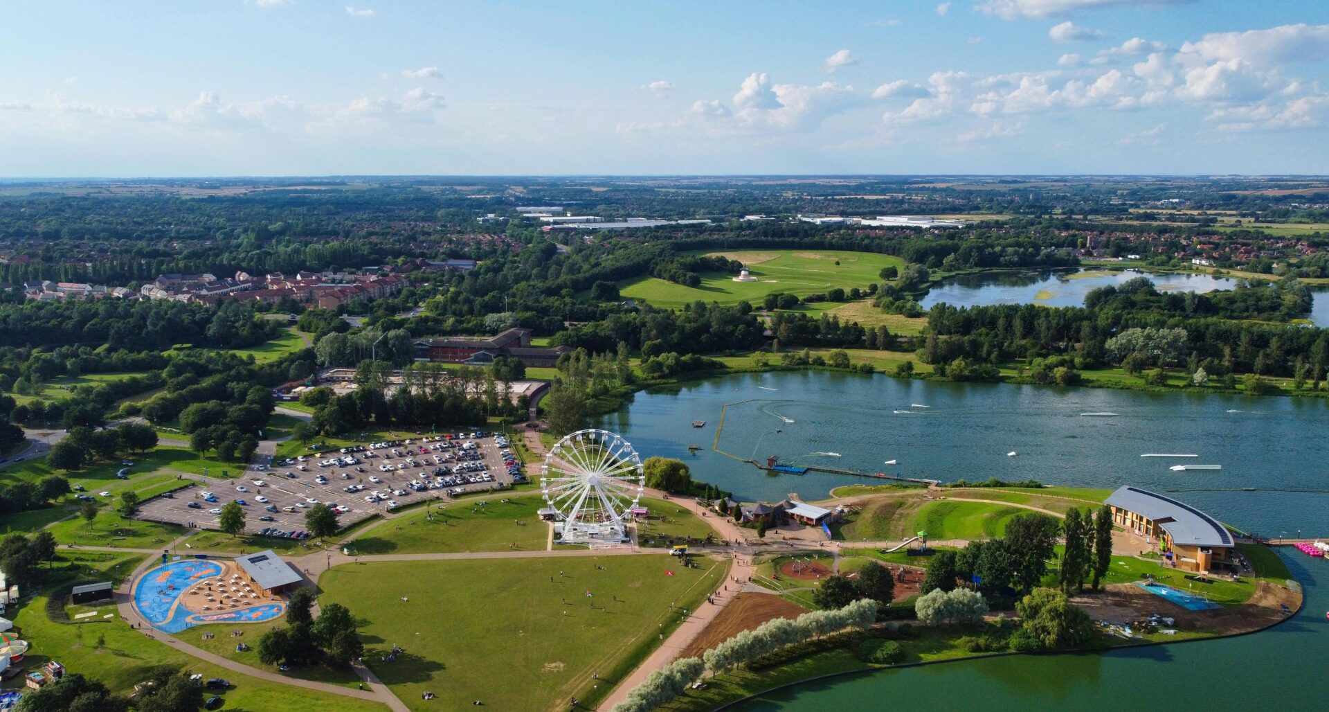 Milton Keynes cityscape with greenery